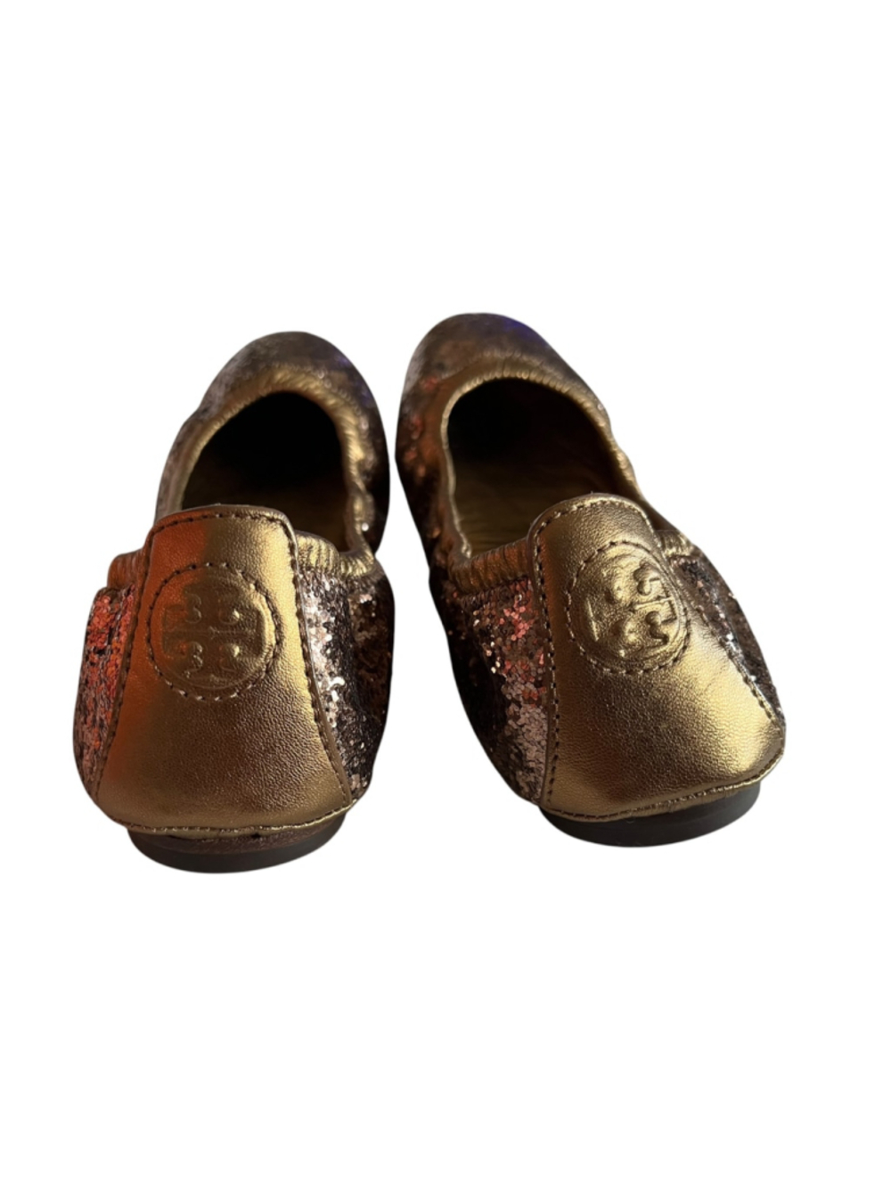 Tory Burch Glitter Ballet Flats BRONZE EDDIE NIB Size 6 - Picture 3 of 8